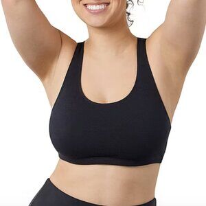 Leading Lady Wirefree Cotton Racerback Sports Bra- 514, Black Sz 38 B/C/D